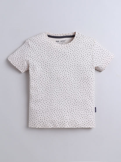 Baby Nation Cotton Knit Half Sleeve Coord Short Set - Melange Dot