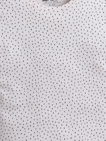 Baby Nation Cotton Knit Half Sleeve Coord Short Set - Melange Dot