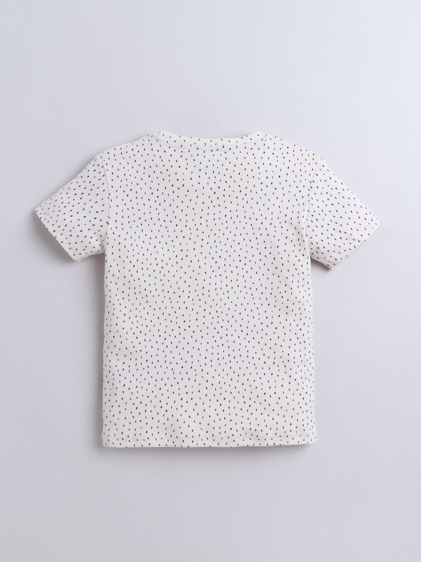 Baby Nation Cotton Knit Half Sleeve Coord Short Set - Melange Dot