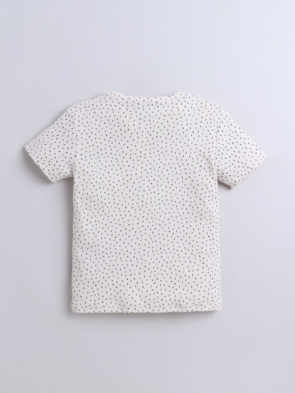 Baby Nation Cotton Knit Half Sleeve Coord Short Set - Melange Dot