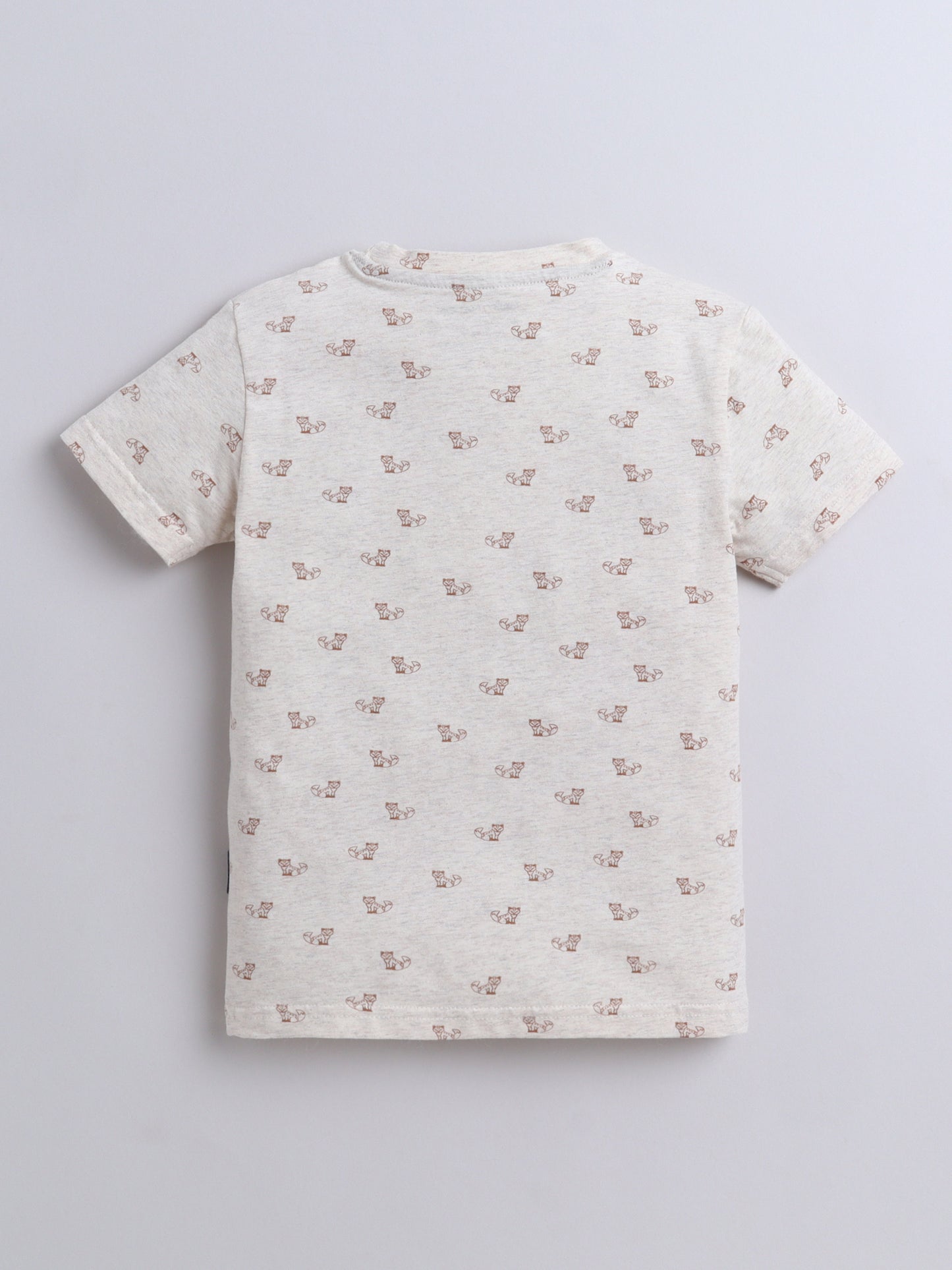 Baby Nation Cotton Knit Half Sleeve Coord Short Set - Mélange Cat