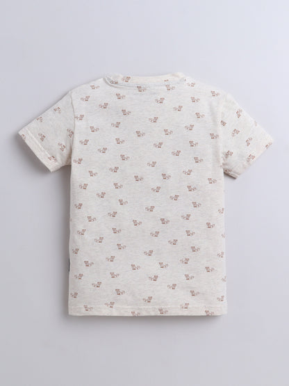 Baby Nation Cotton Knit Half Sleeve Coord Short Set - Mélange Cat