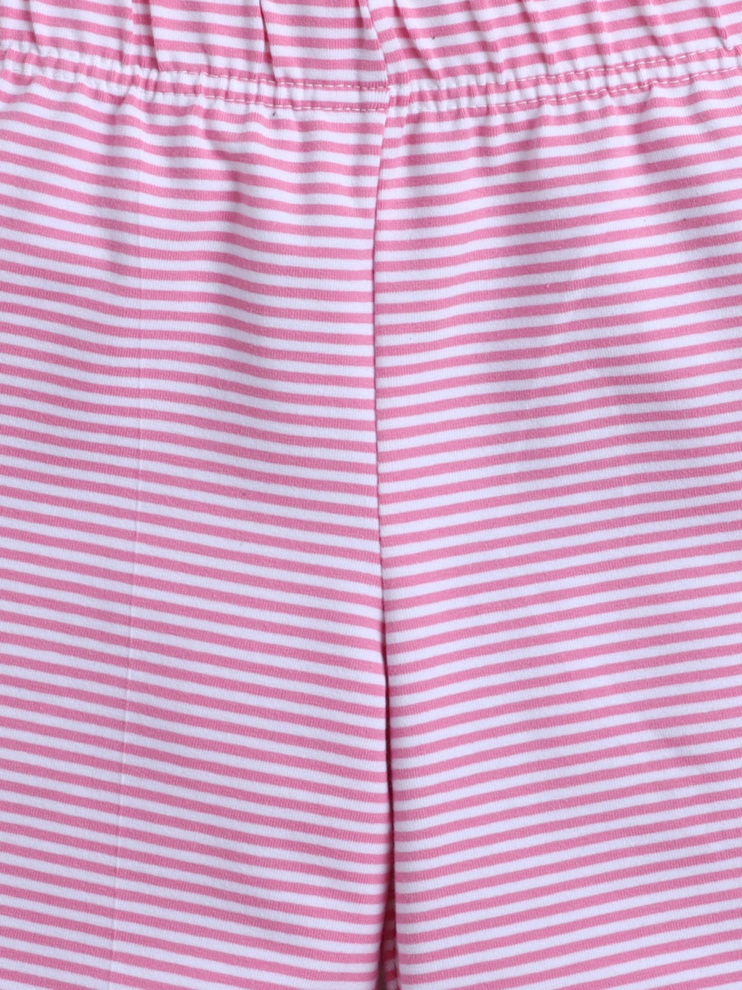 Baby Nation Cotton Knit Half Sleeve Coord Short Set -Small Pink Stripes