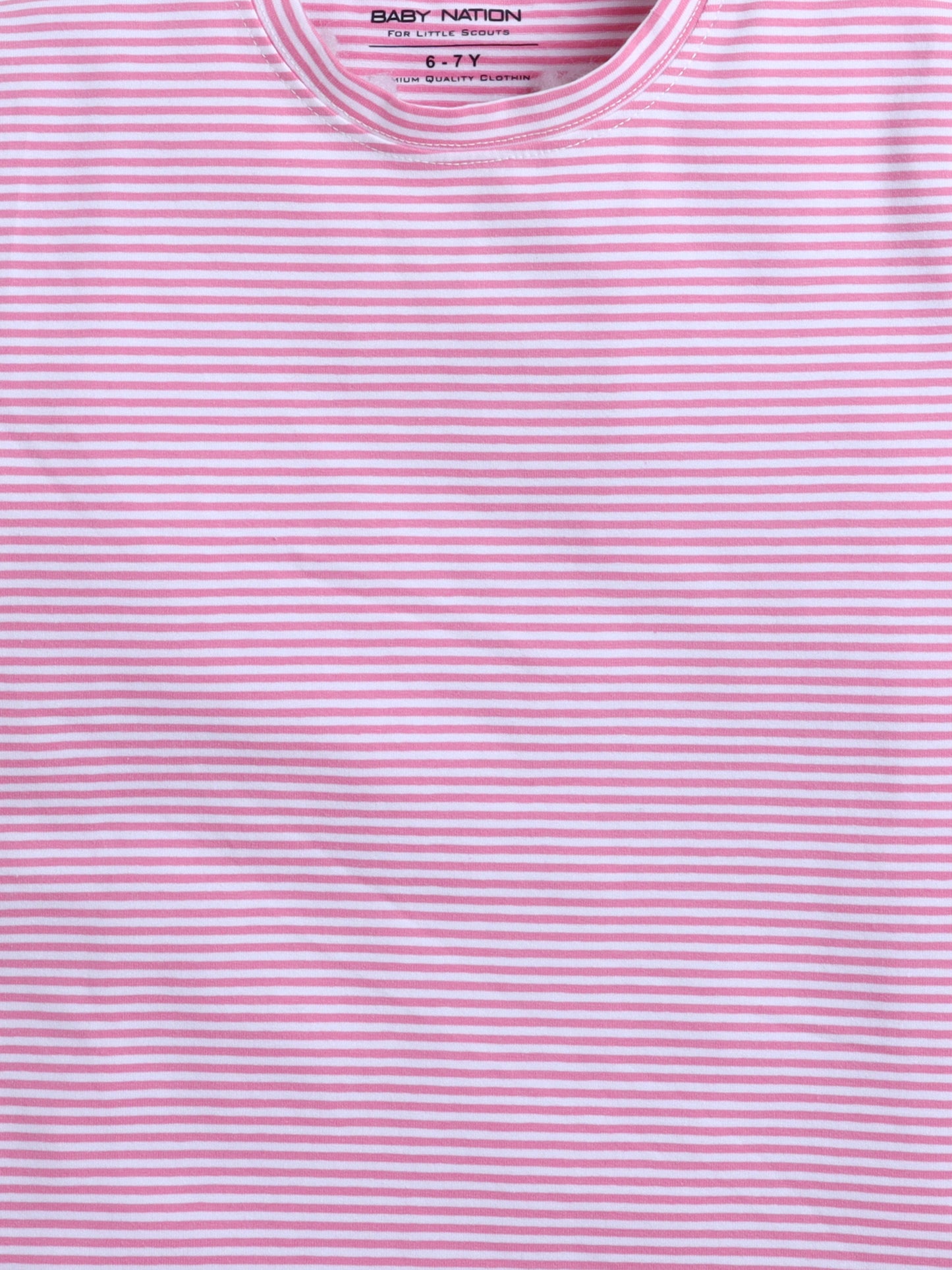 Baby Nation Cotton Knit Half Sleeve Coord Short Set -Small Pink Stripes