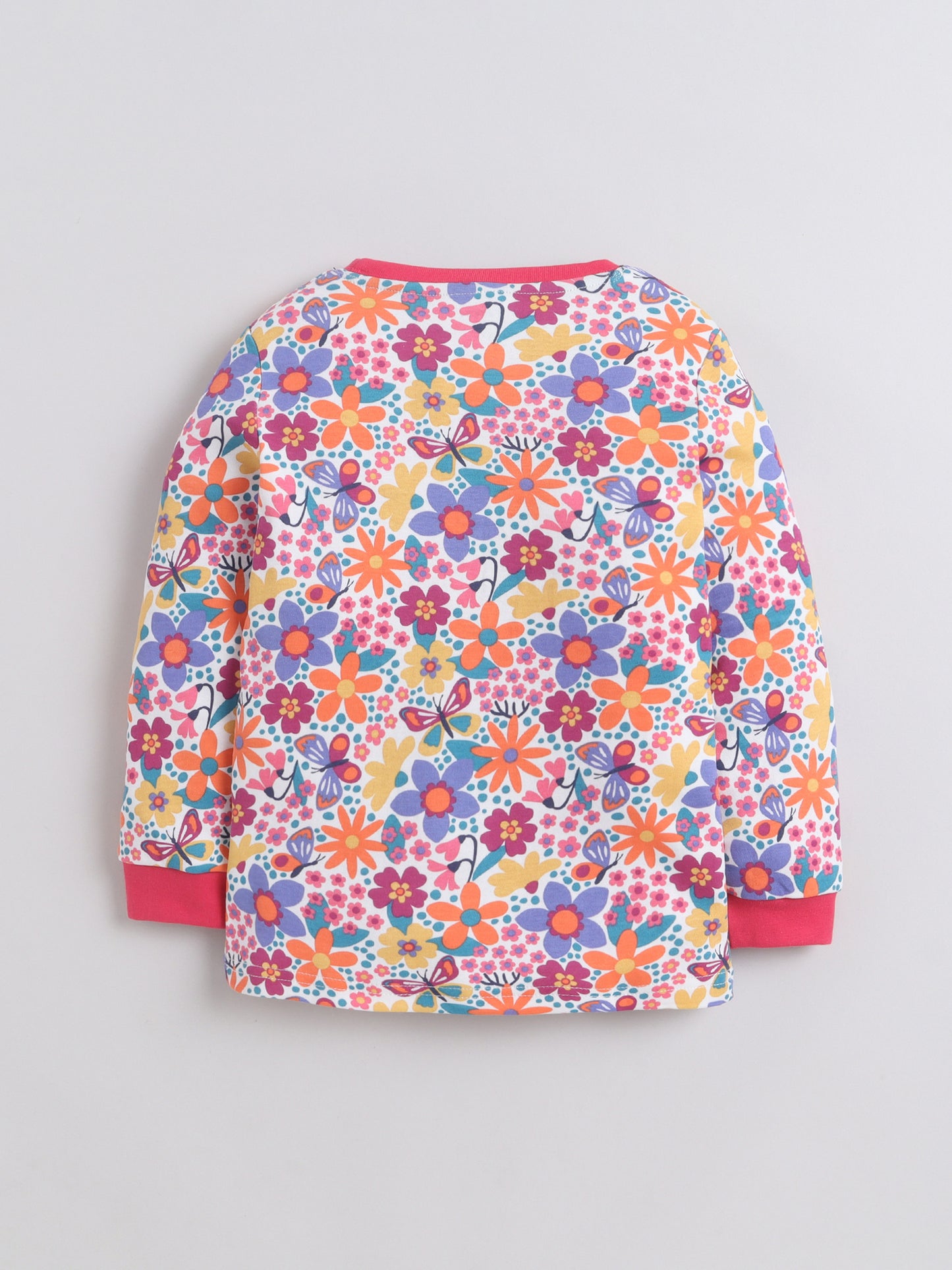 Baby Nation Kids Printed Cotton Night Suit Set - Floral