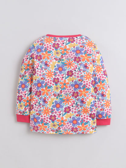 Baby Nation Kids Printed Cotton Night Suit Set - Floral