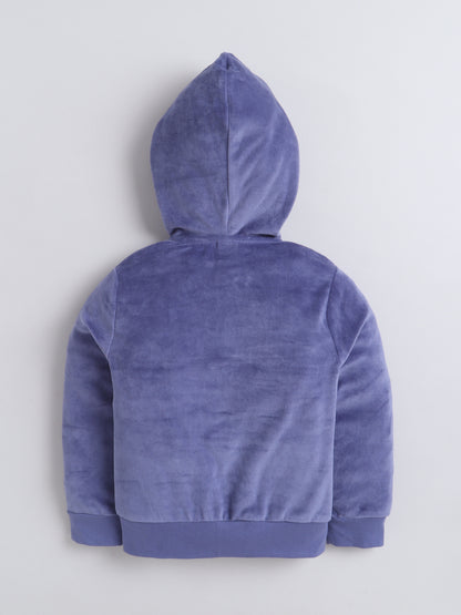 Unisex Printed Winter Hoodie - Blue Cat & Dog