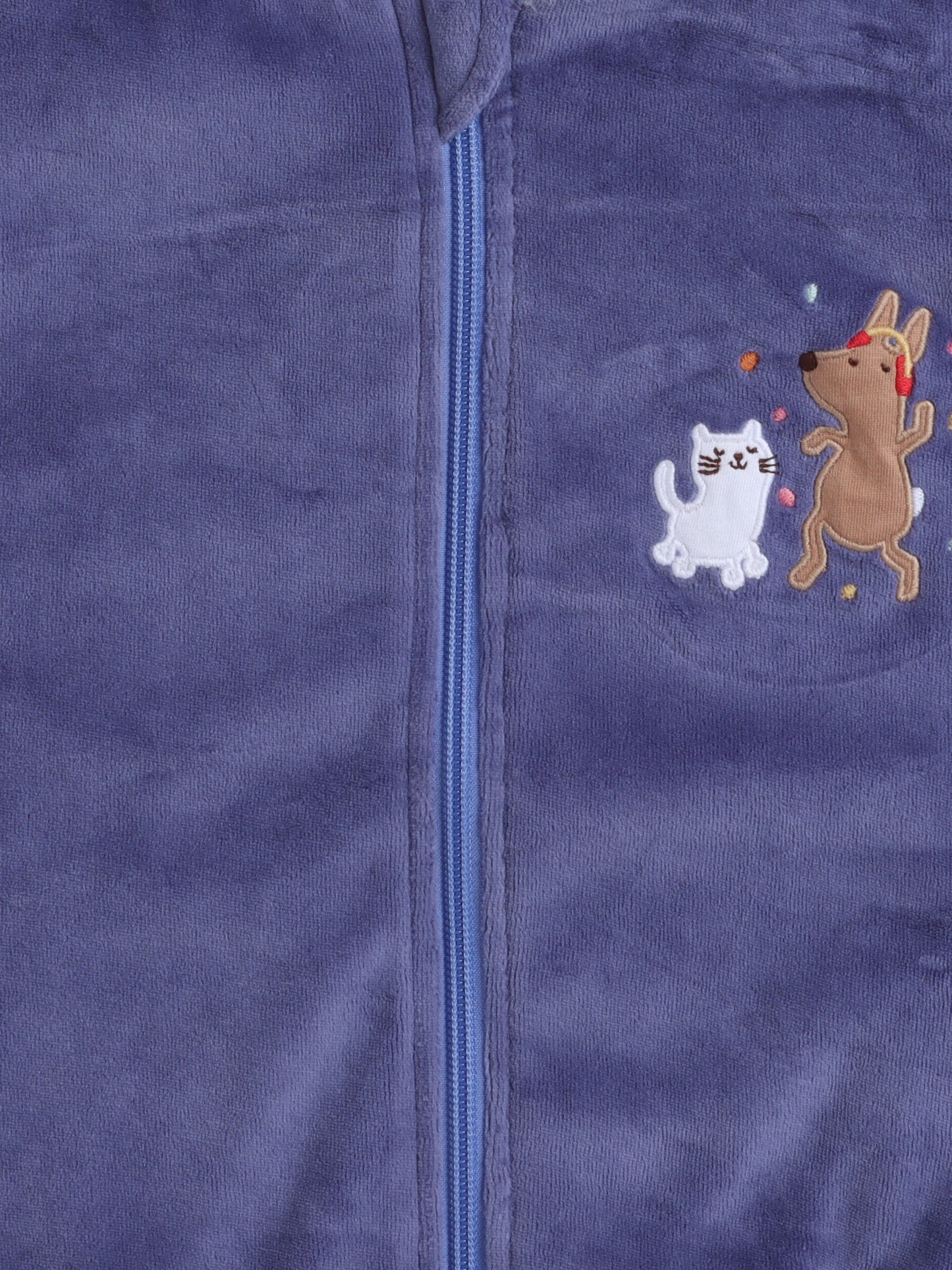 Unisex Printed Winter Hoodie - Blue Cat & Dog