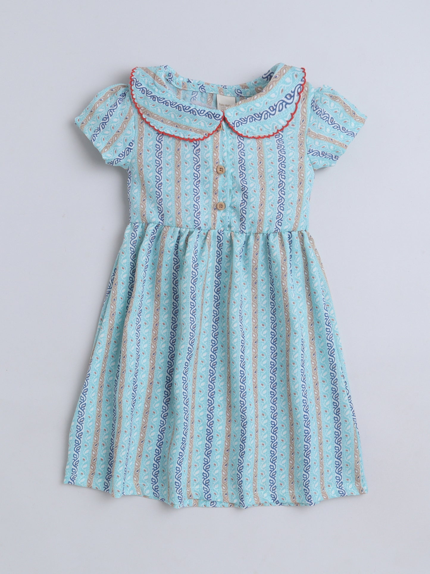 Girls Polycotton Frock - Peterpan Collar Blue