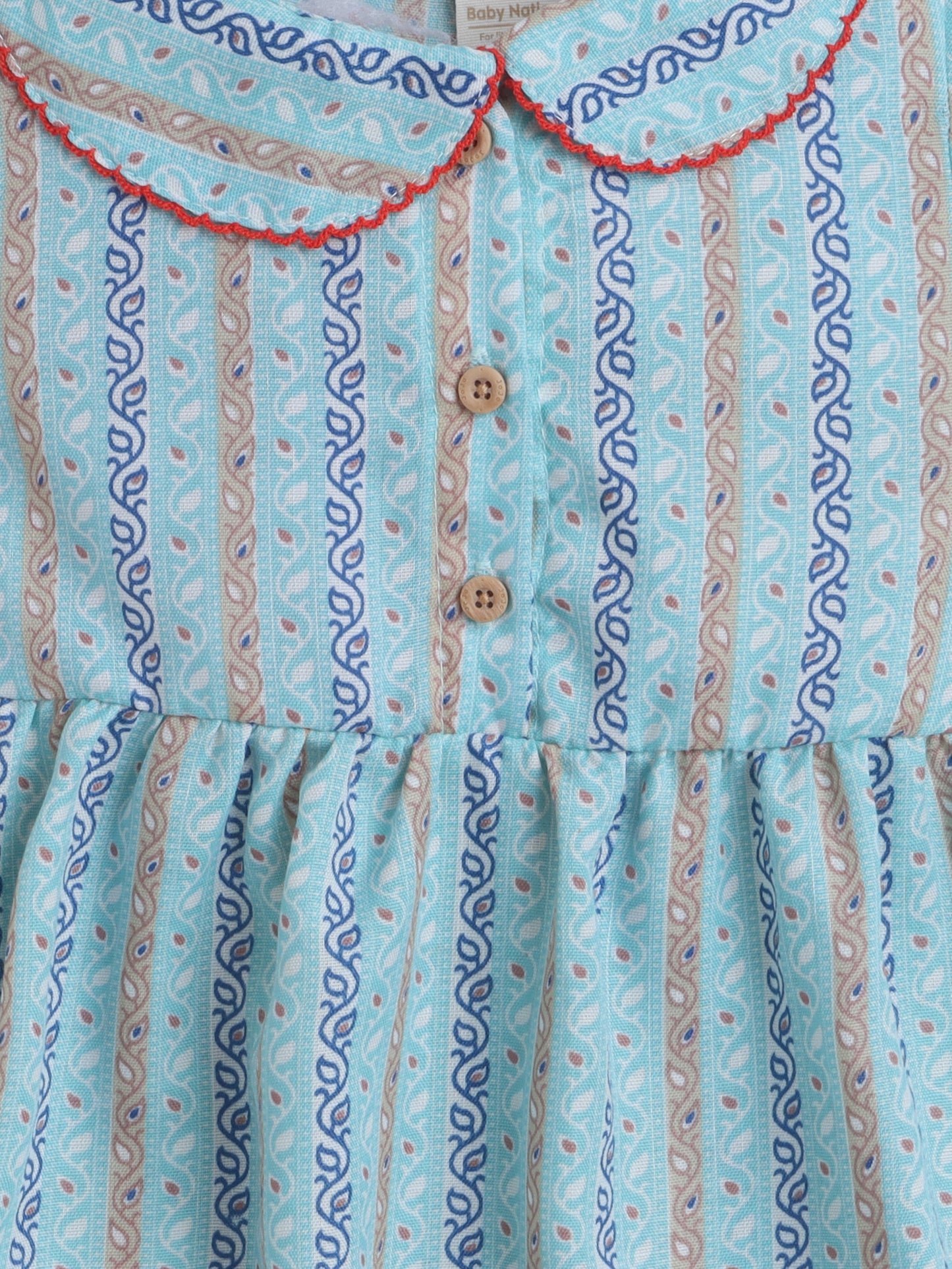 Girls Polycotton Frock - Peterpan Collar Blue