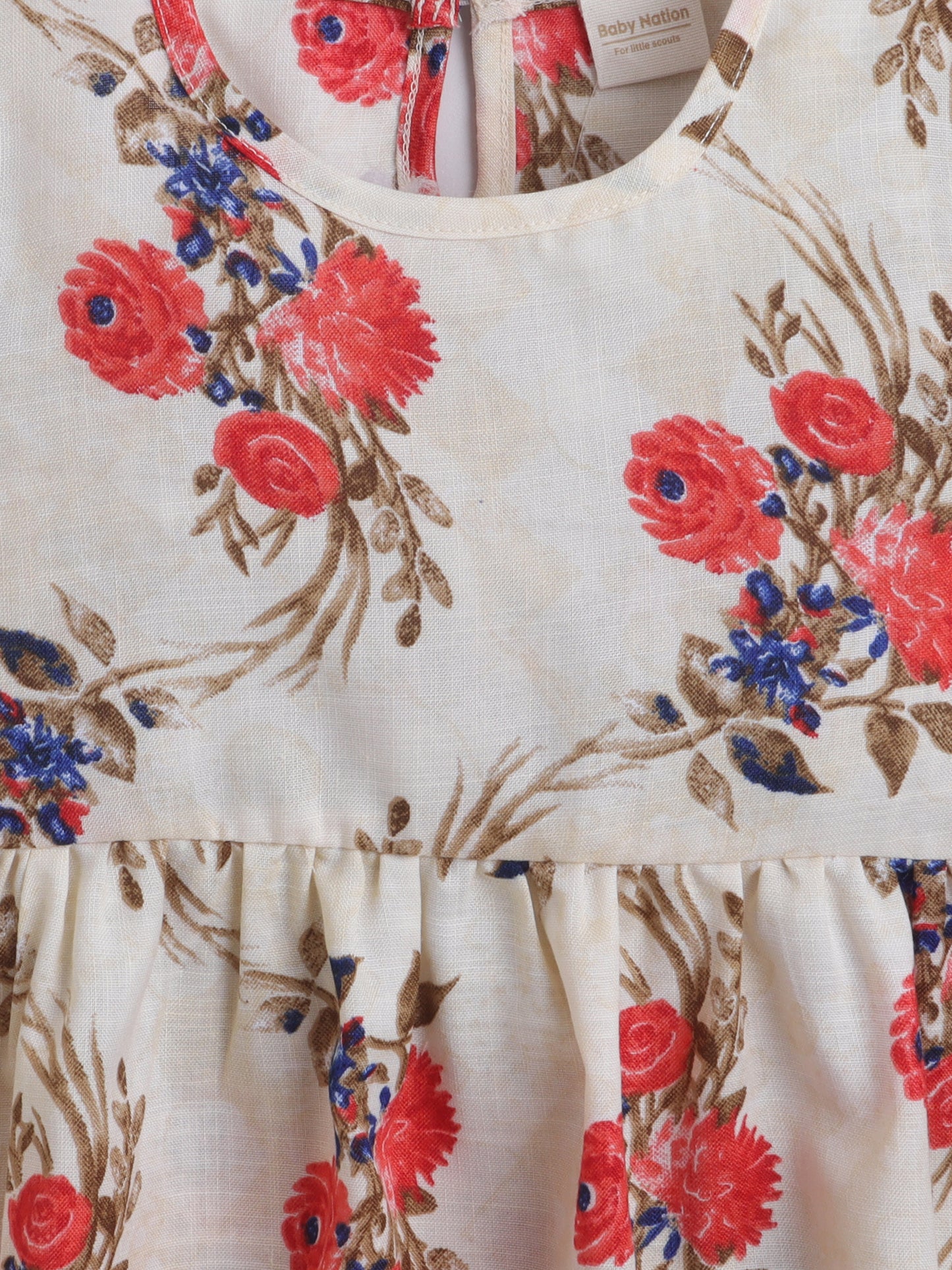 Girls Polycotton Frock - Creame