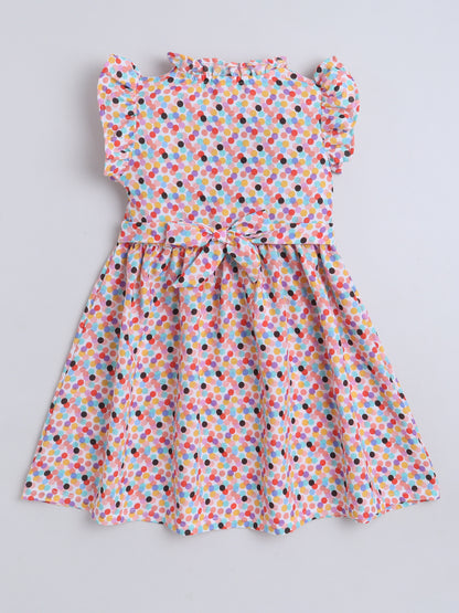 Girls Polycotton Frock - Rainbow Dot