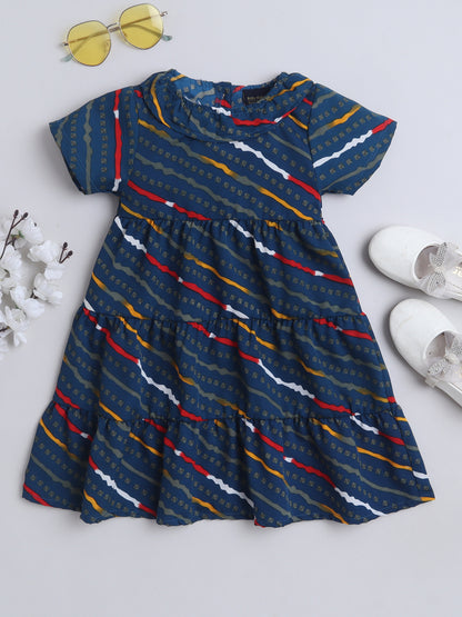Girls Polycotton Frock - Navy Blue