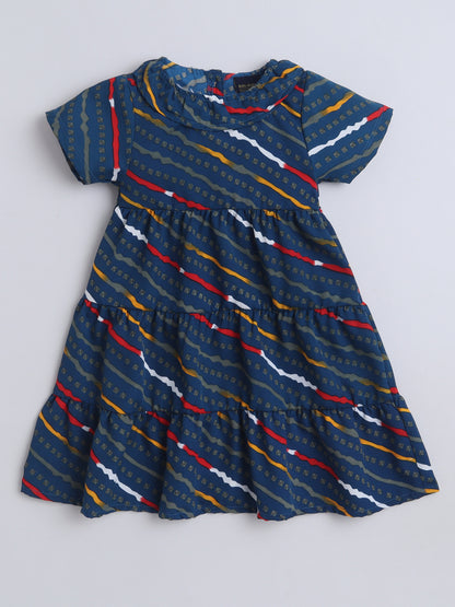 Girls Polycotton Frock - Navy Blue