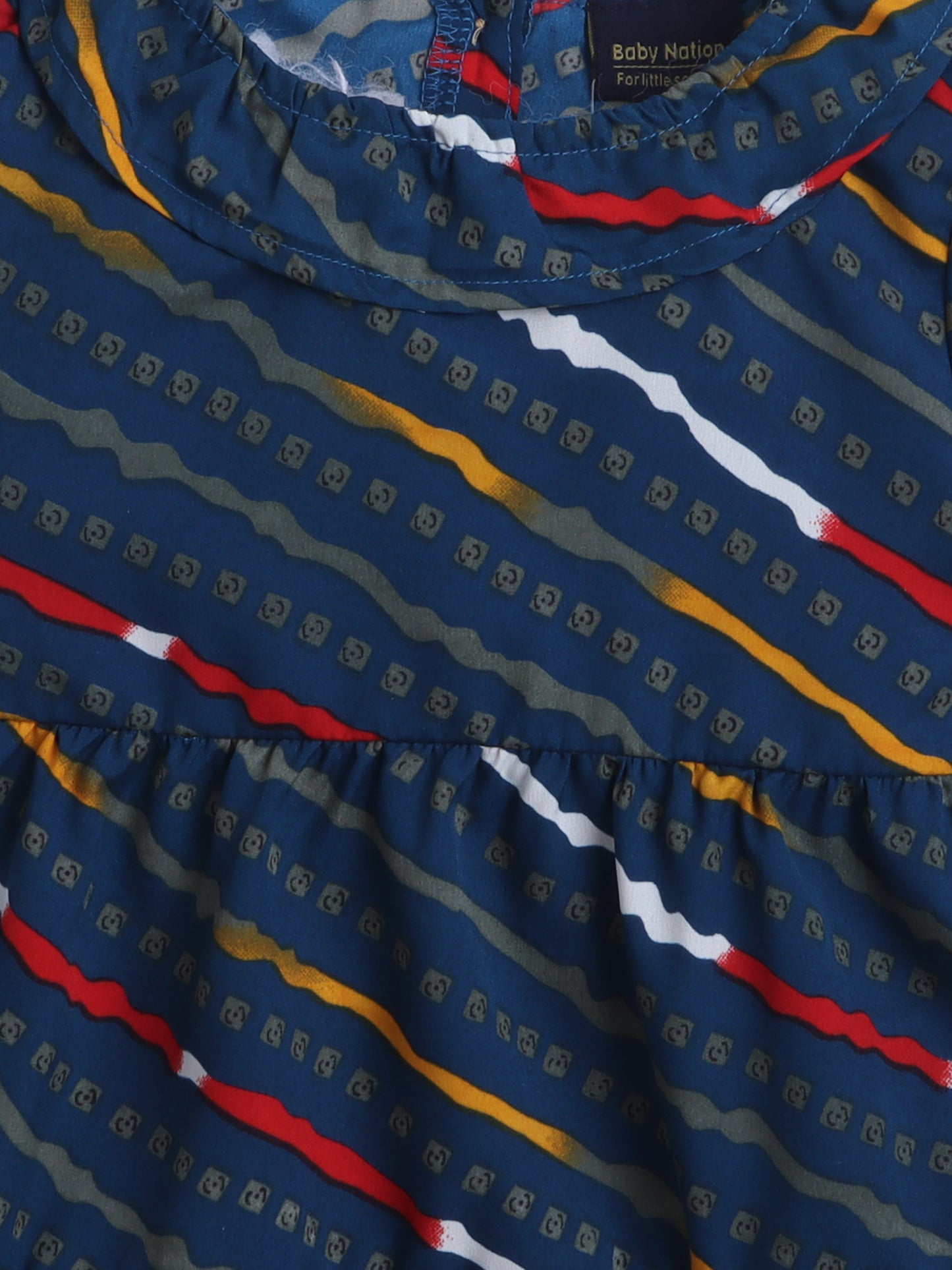 Girls Polycotton Frock - Navy Blue