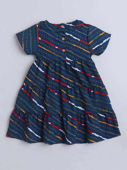 Girls Polycotton Frock - Navy Blue