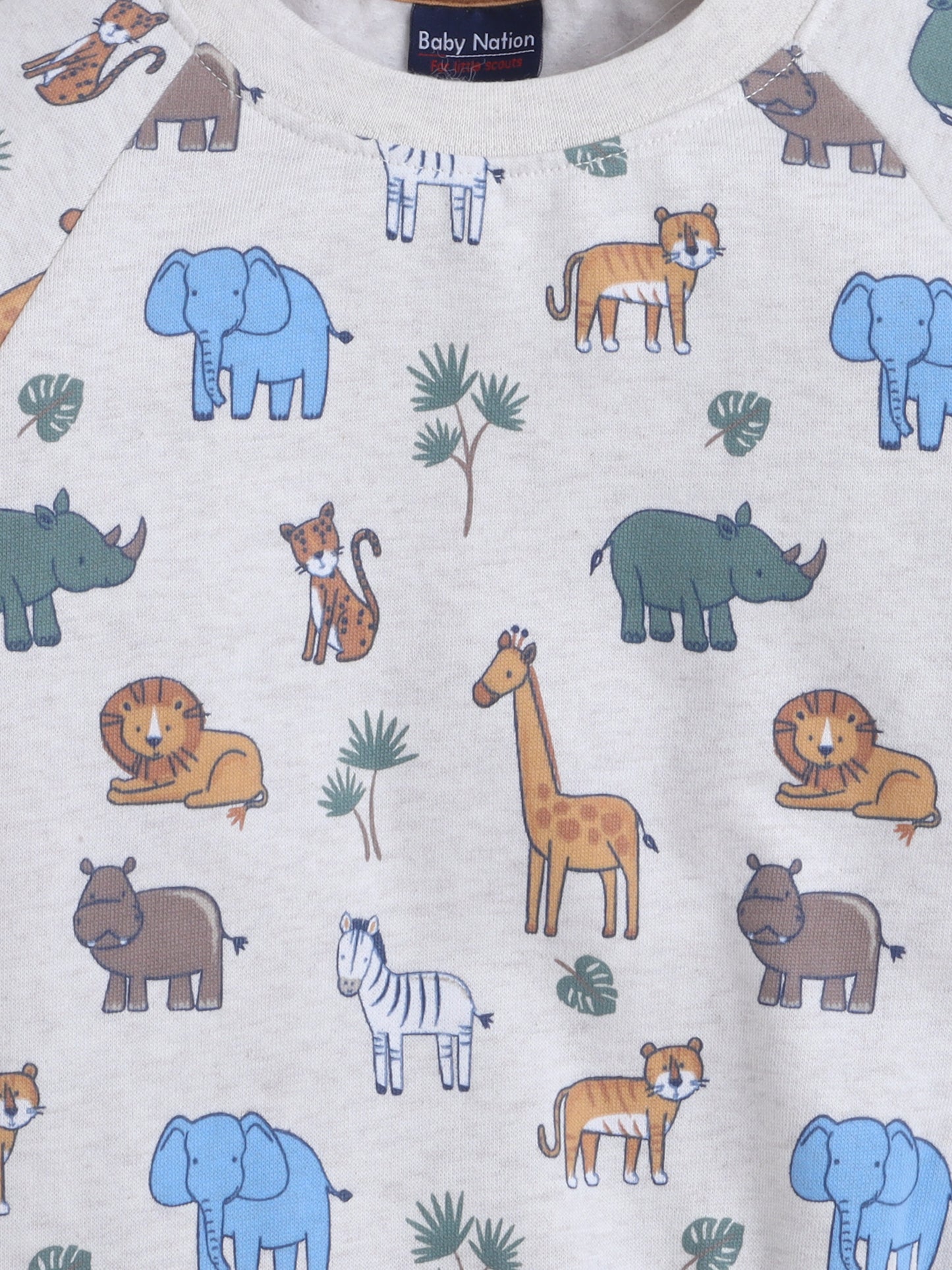 Unisex Kids Animal Print Sweatshirt – Blue Elephant
