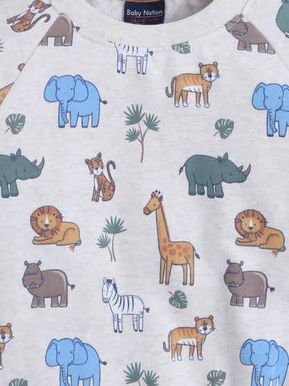 Unisex Kids Animal Print Sweatshirt – Blue Elephant