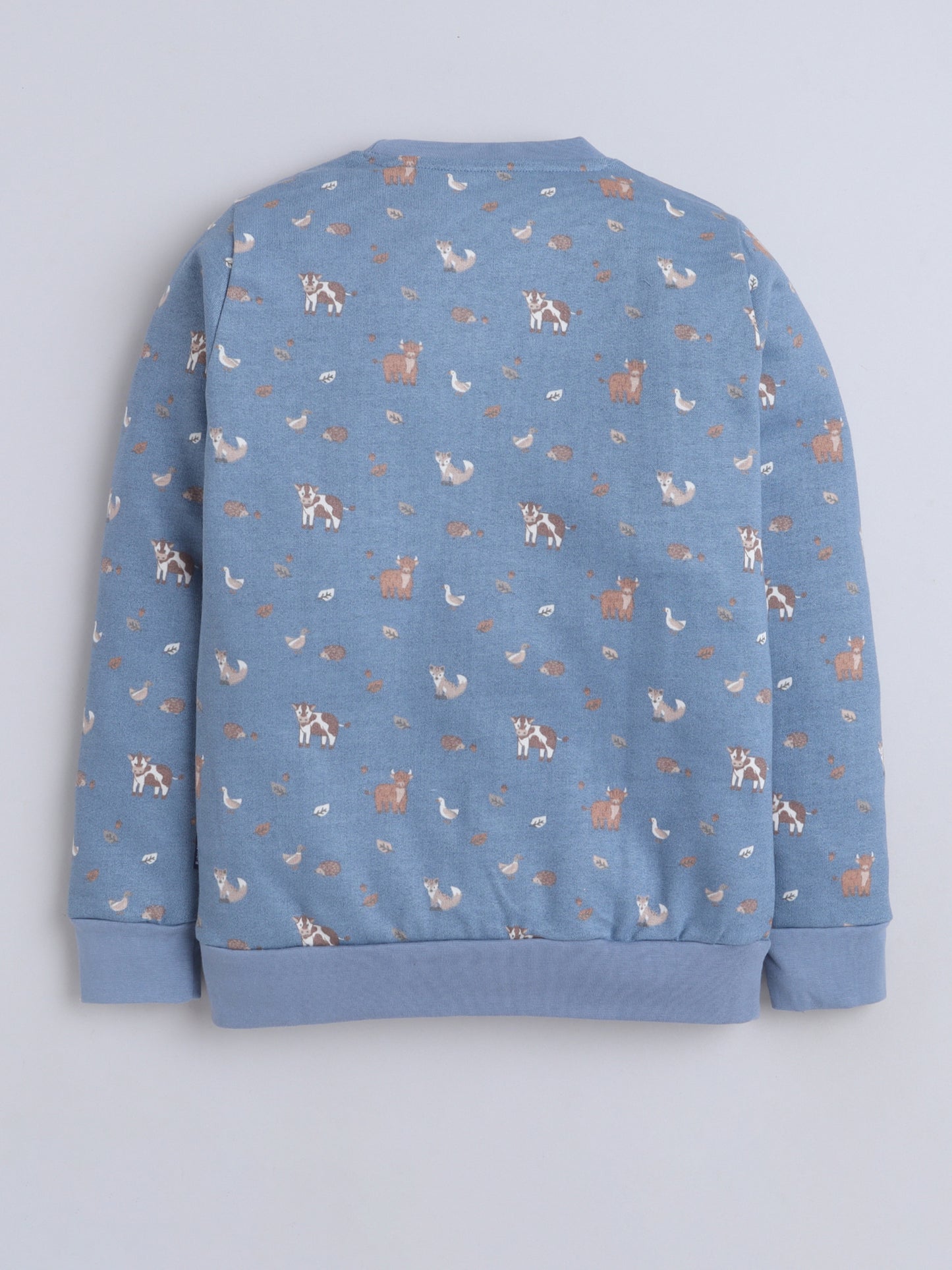 Unisex Kids Animal Print Sweatshirt – Blue Fox