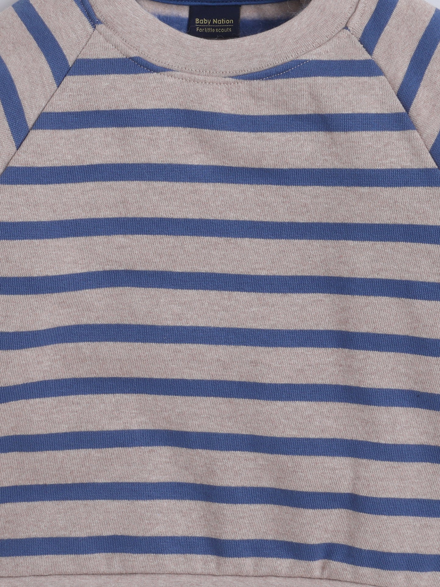 Unisex Kids Animal Print Sweatshirt – Blue & Grey Stripes