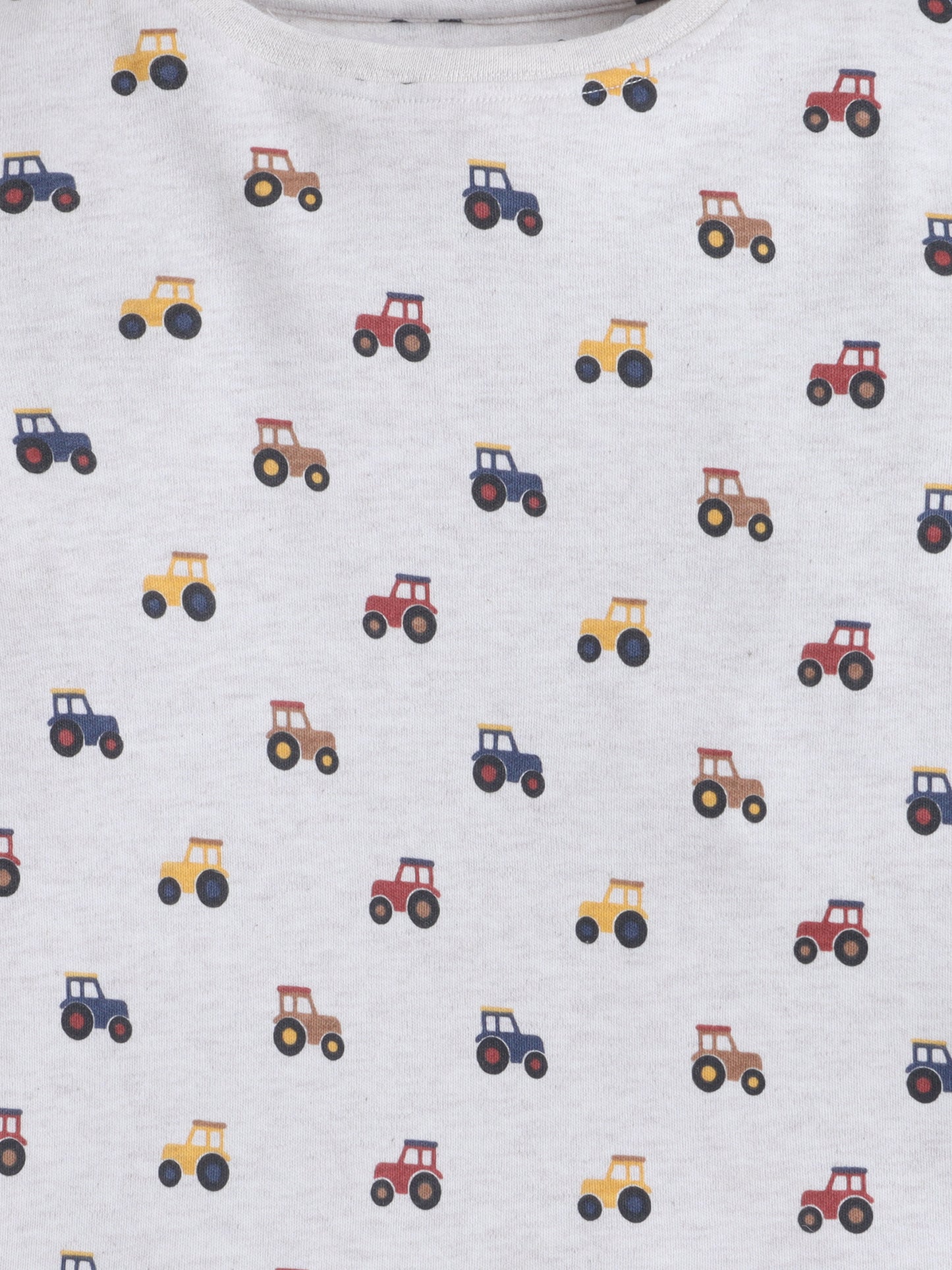 Baby Nation Kids Printed Cotton Night Suit Set- Creme Tractor