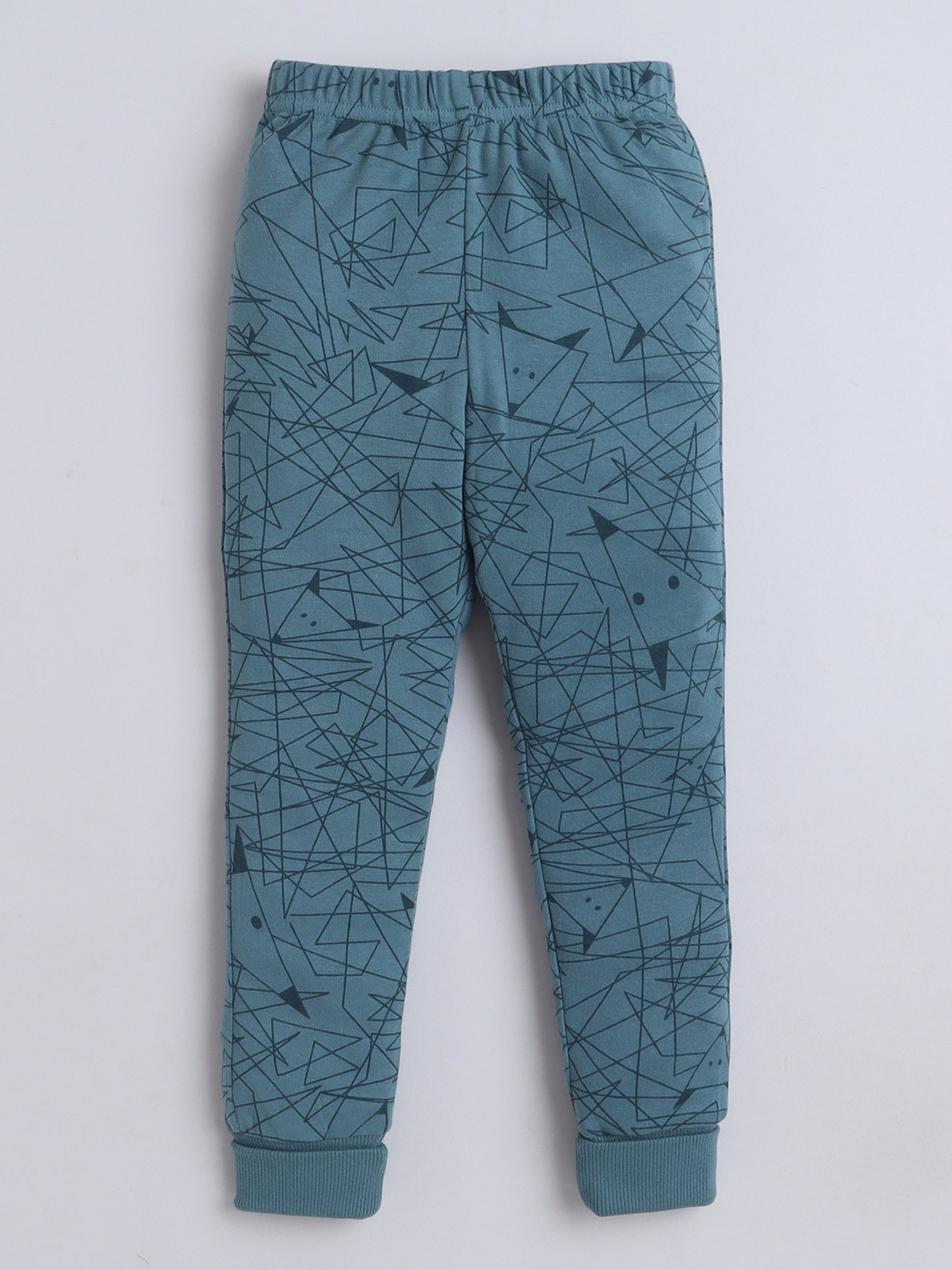 Baby Nation Kids Printed Cotton Night Suit Set- Pink Teddy