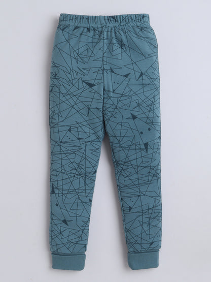 Baby Nation Kids Printed Cotton Night Suit Set- Pink Teddy