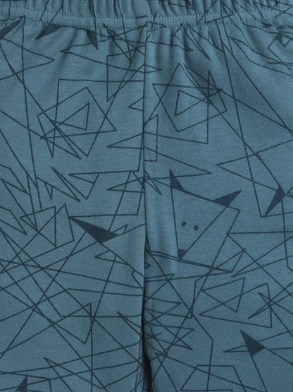 Baby Nation Kids Printed Cotton Night Suit Set- Pink Teddy