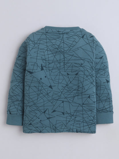 Baby Nation Kids Printed Cotton Night Suit Set- Pink Teddy