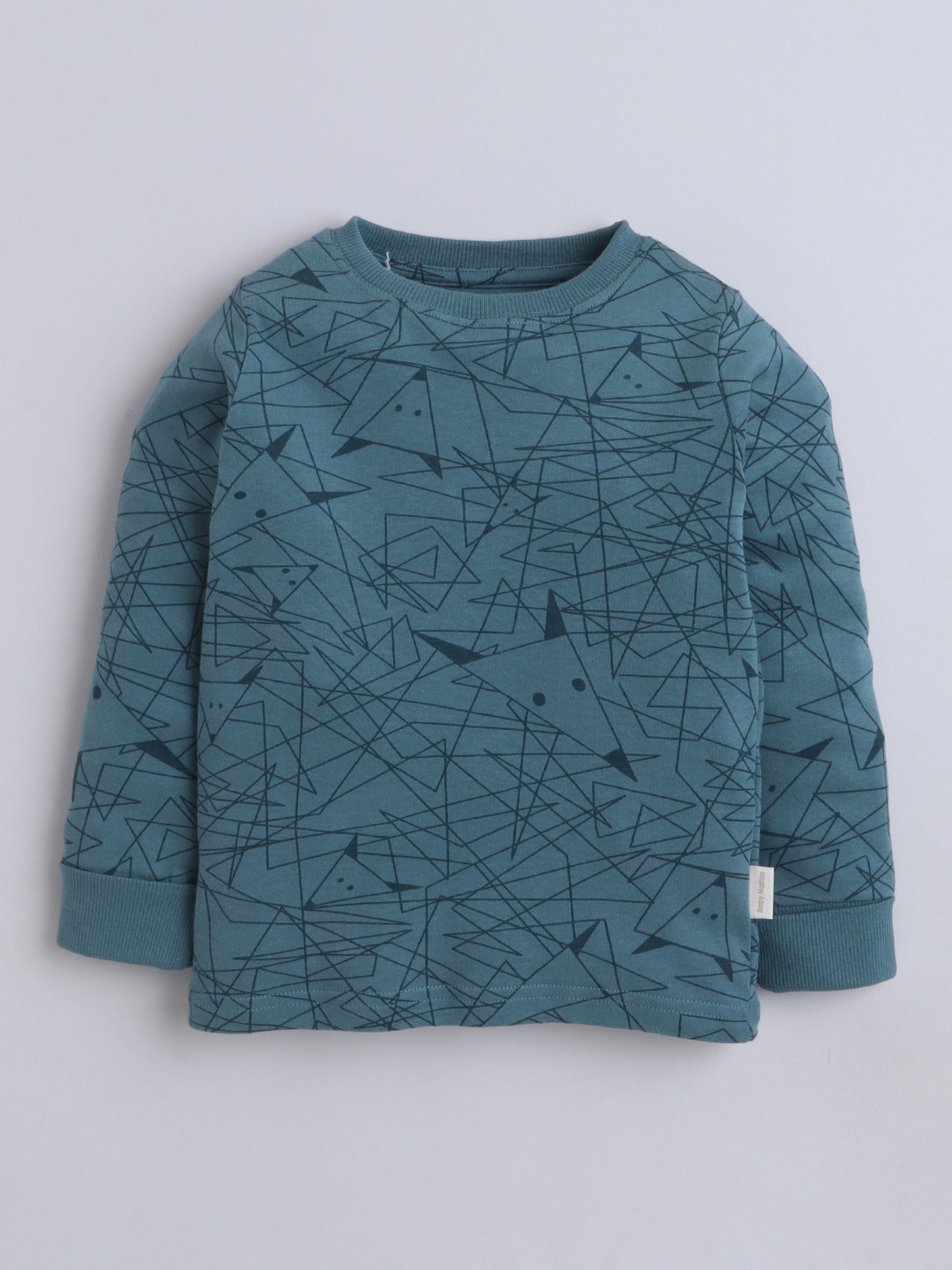 Baby Nation Kids Printed Cotton Night Suit Set- Pink Teddy