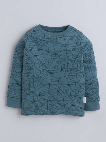 Baby Nation Kids Printed Cotton Night Suit Set- Pink Teddy