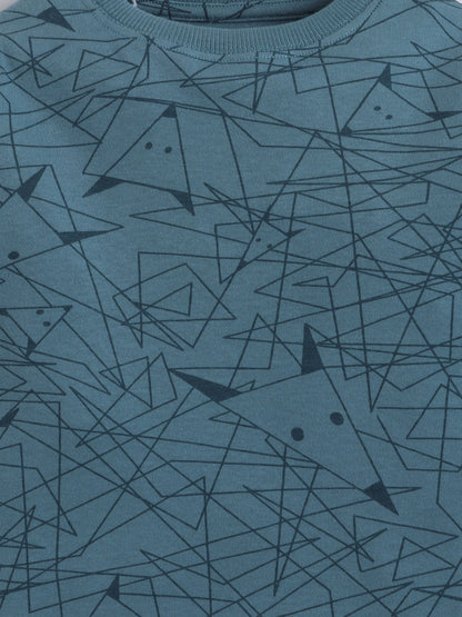 Baby Nation Kids Printed Cotton Night Suit Set- Pink Teddy