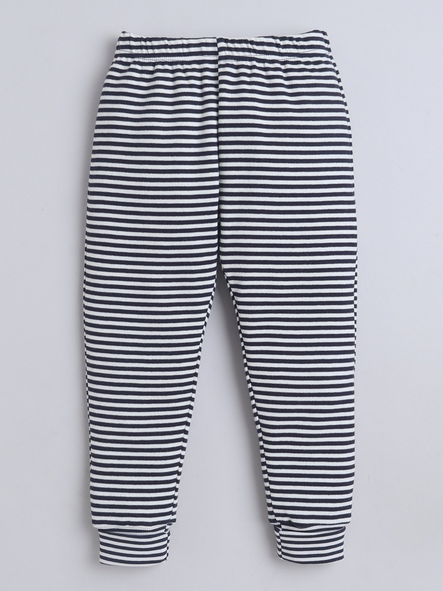Baby Nation Kids Printed Cotton Night Suit Set-Navy Striped