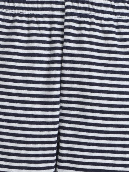 Baby Nation Kids Printed Cotton Night Suit Set-Navy Striped