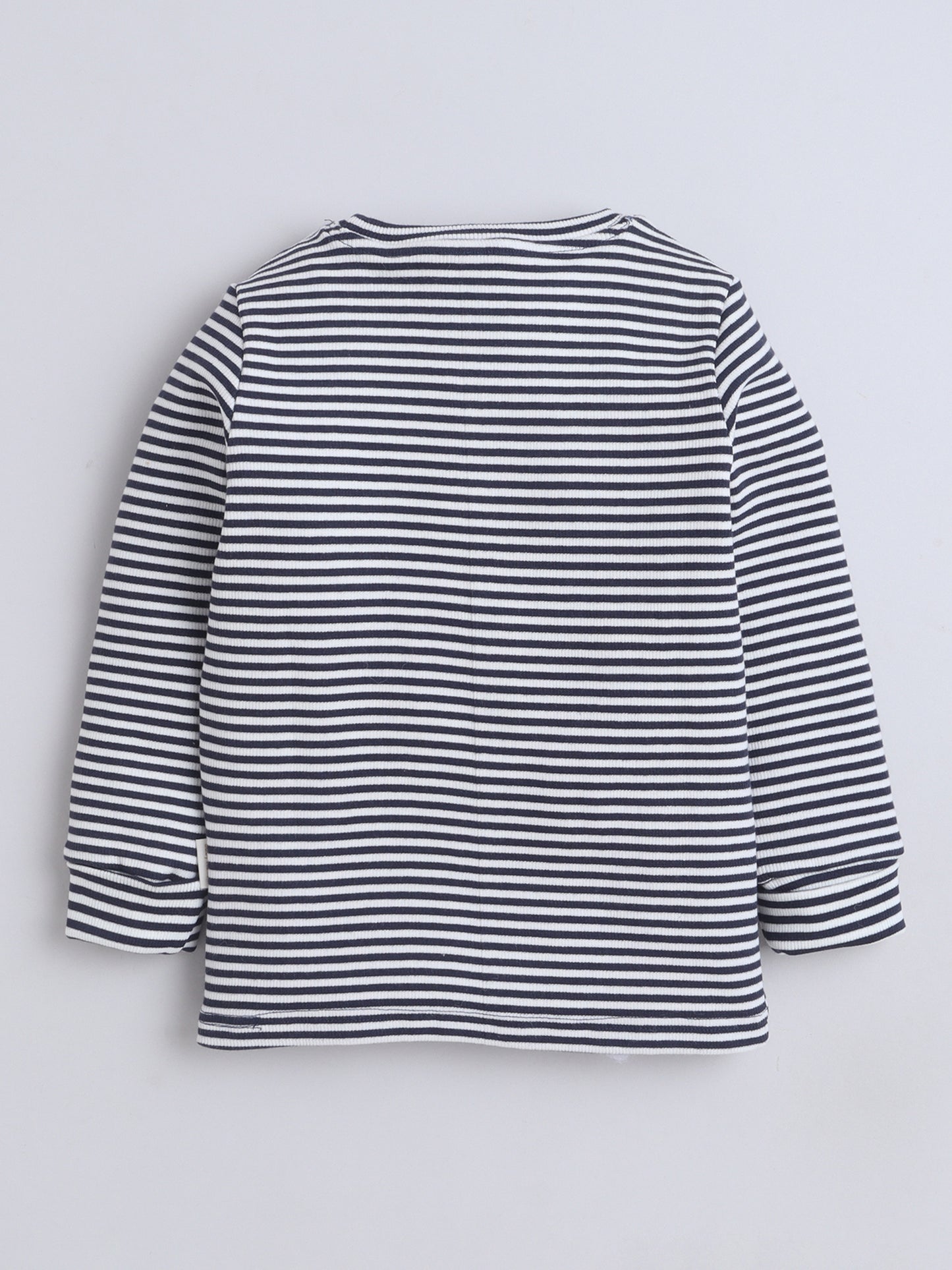 Baby Nation Kids Printed Cotton Night Suit Set-Navy Striped