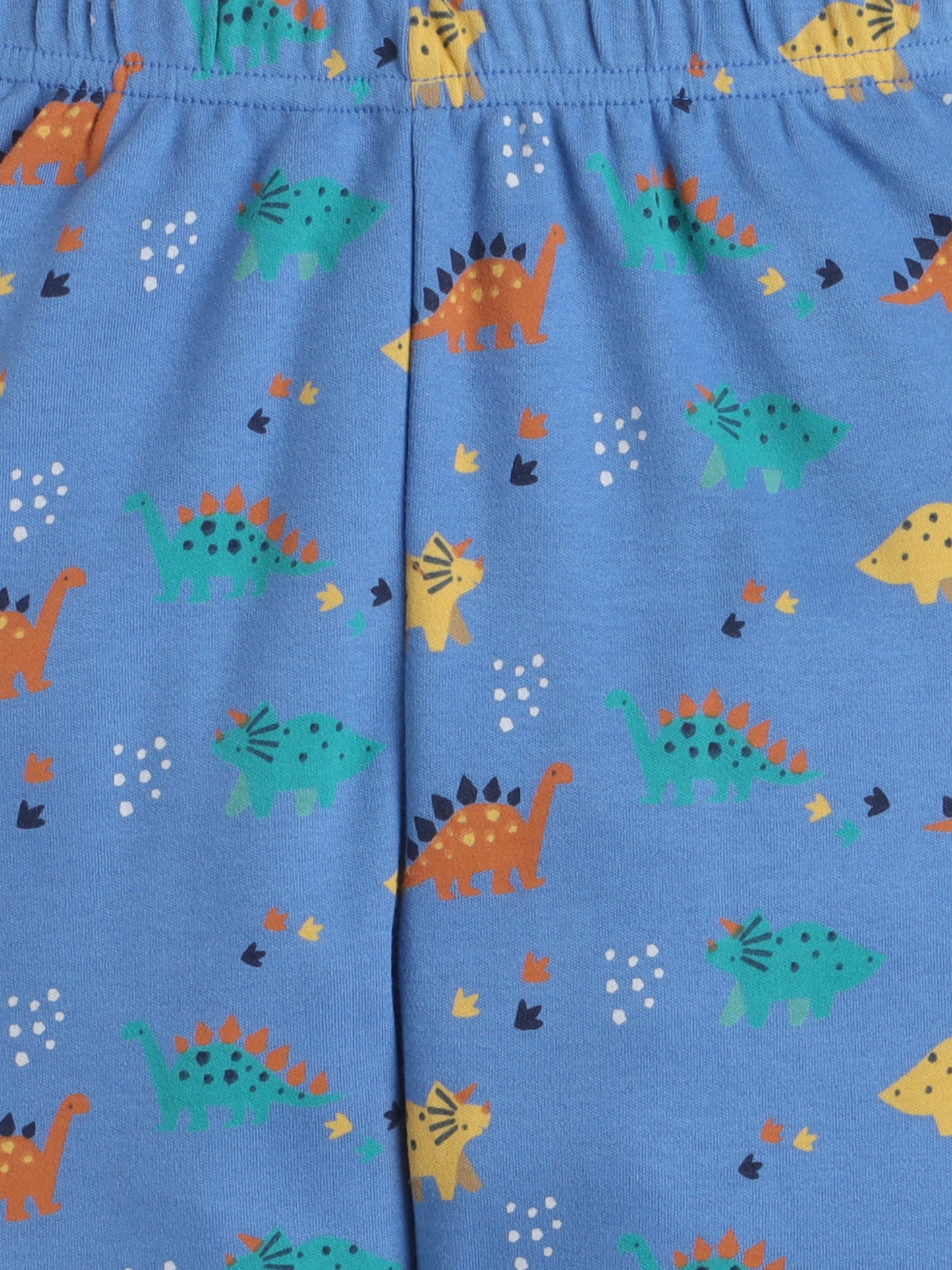 Baby Nation Kids Printed Cotton Night Suit Set- Blue Dino