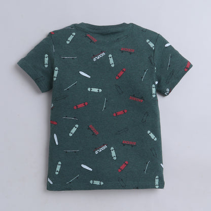 Boys T-Shirt - Green Skate Board