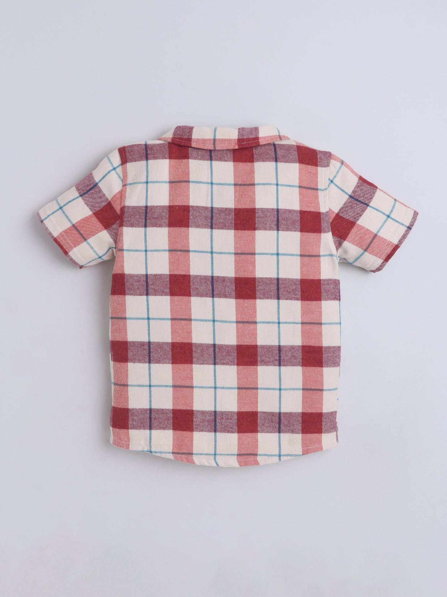 Boys Cotton Shirt - Red Checked