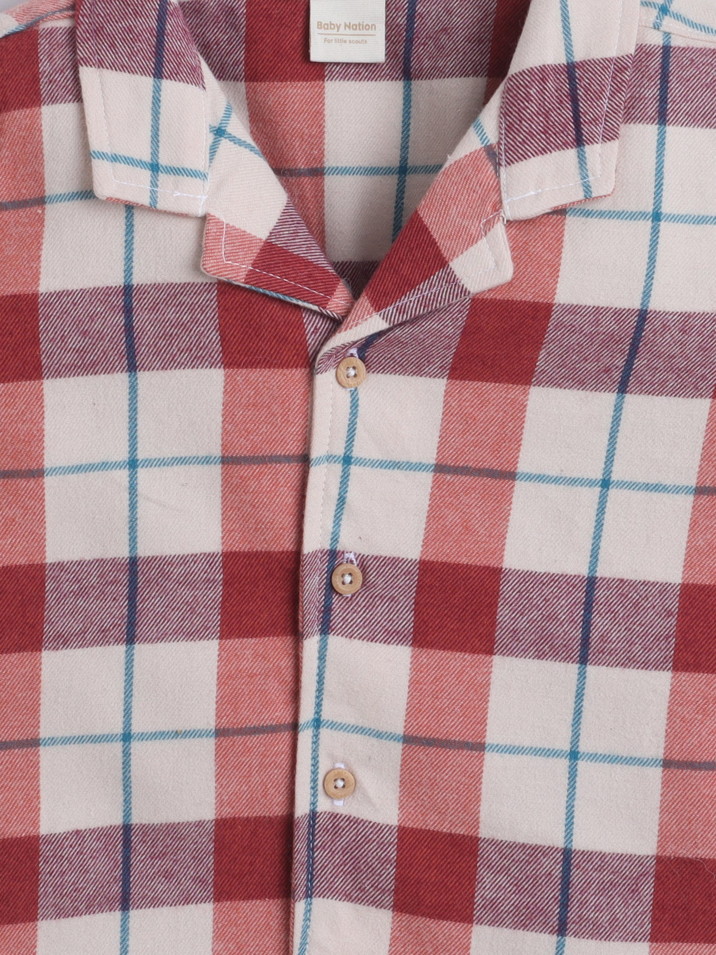 Boys Cotton Shirt - Red Checked