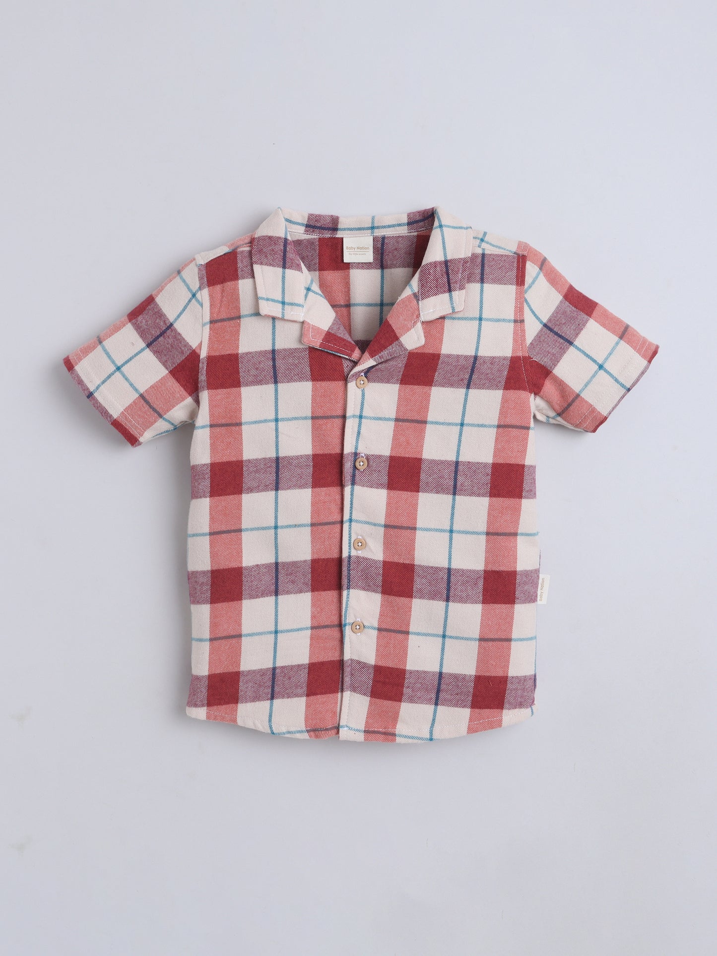 Boys Cotton Shirt - Red Checked