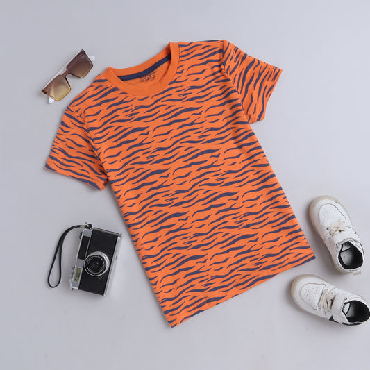 Boys T-Shirt - Orange Tiger