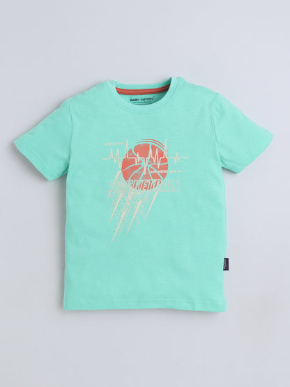 Unisex Cotton Coord Sets- Green Basket Ball Print