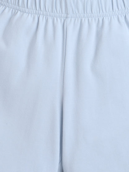 Baby Nation Cotton Knit Half Sleeve Coord Short Set - Blue Glitter