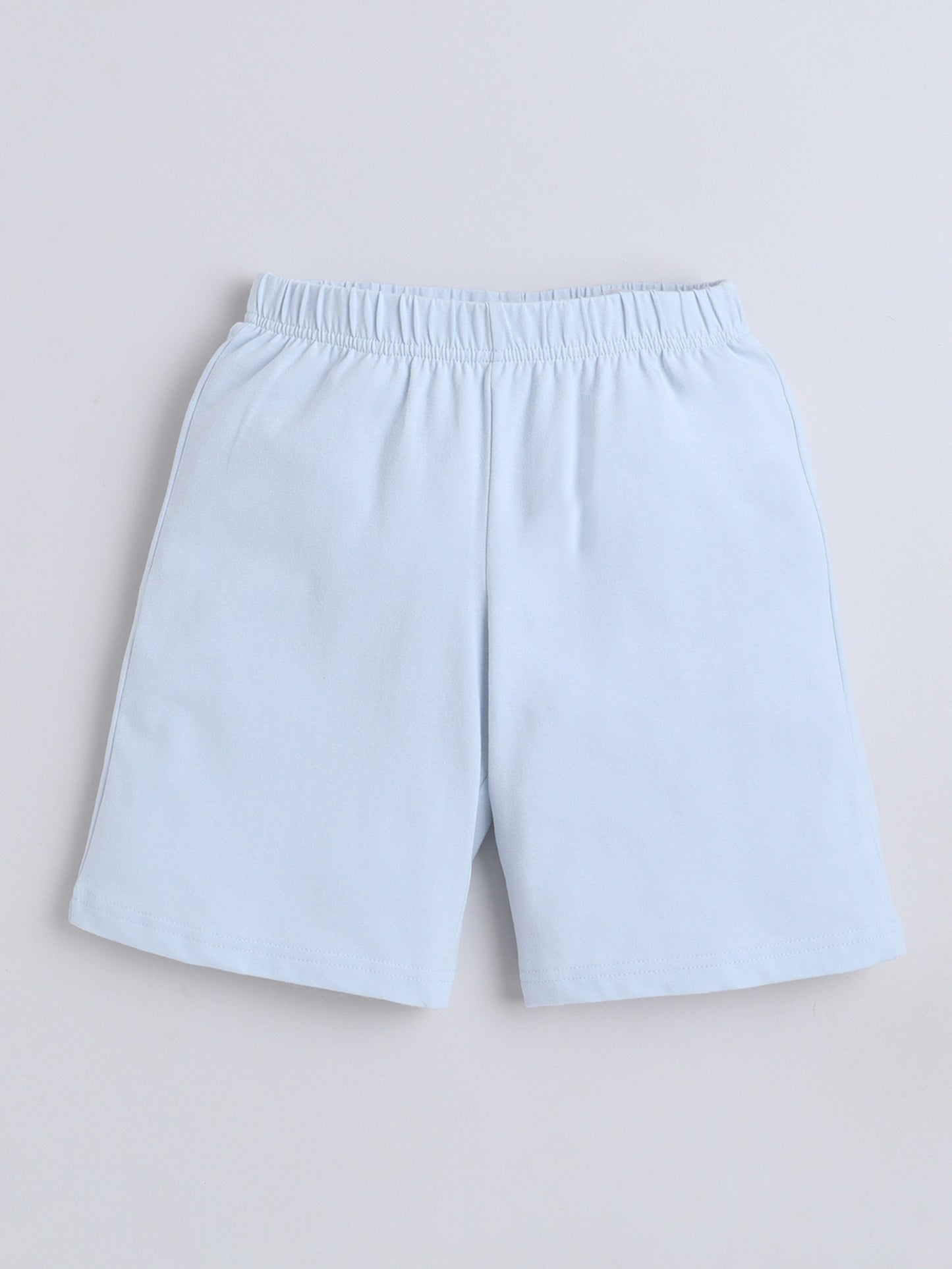 Baby Nation Cotton Knit Half Sleeve Coord Short Set - Blue Glitter