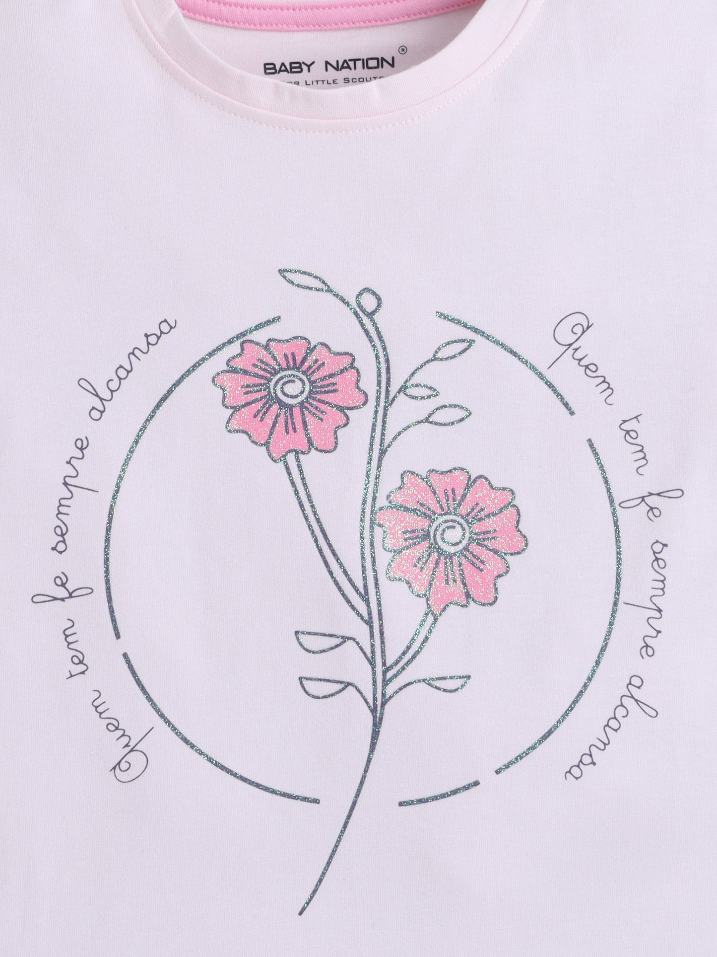 Unisex Cotton Coord Sets-Pink Glitter