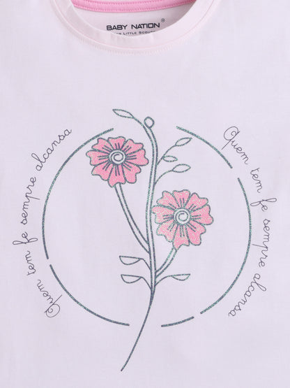 Unisex Cotton Coord Sets-Pink Glitter