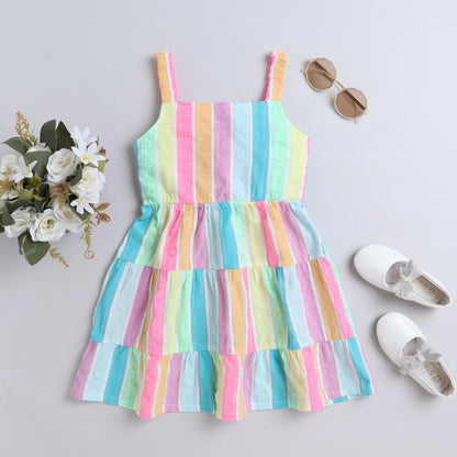 Girls Pastel Rainbow Dress