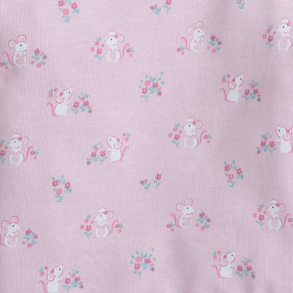 Unisex Kids Mouse & Floral Print Sweatshirt – Pink