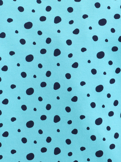 Baby Nation Kids Printed Cotton Night Suit Set - Cyan Polka Dot