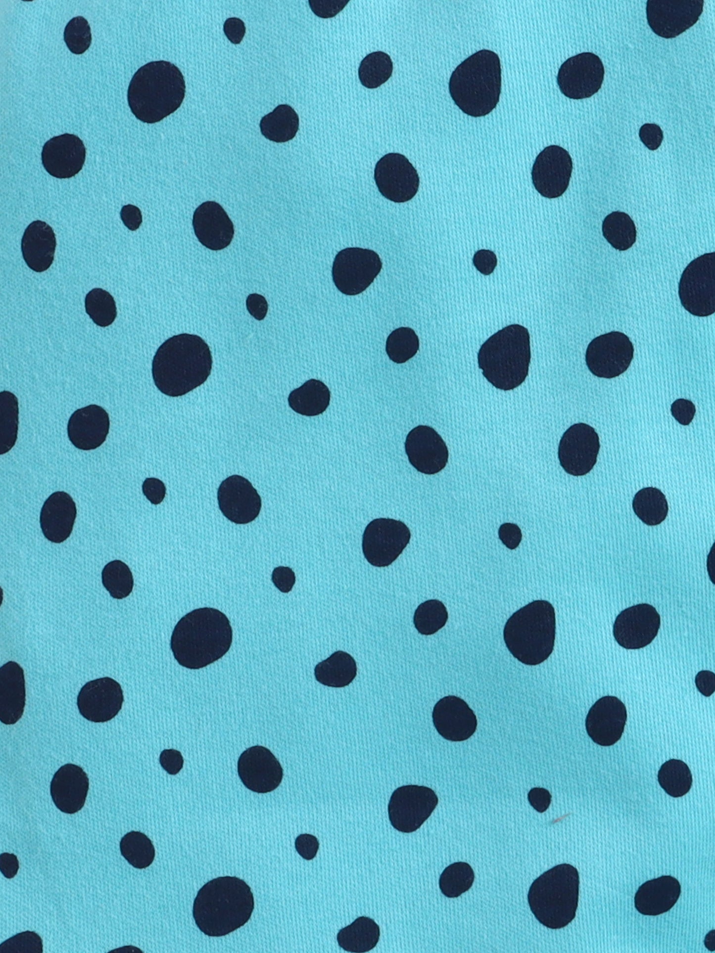 Baby Nation Kids Printed Cotton Night Suit Set - Cyan Polka Dot